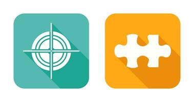 Target and Puzzle Piece Icon vector