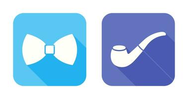 Bow Tie and Smoking pipe Icon vector