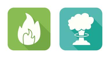 flame and bomb blast Icon vector