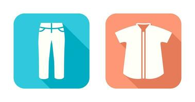 pantalones y cheque camisa icono vector