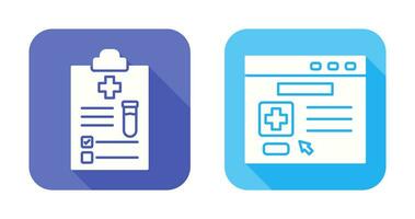 Medical Report and Browser Icon vector