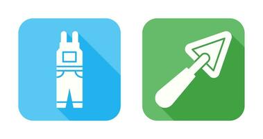 Jumpsuit and Trowel Icon vector