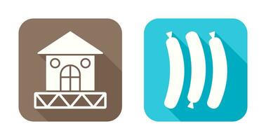 House and Hot Sausage Icon vector