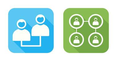 Connected Profiles and relation Icon vector