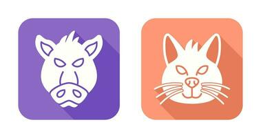 Pig and Cat Icon vector