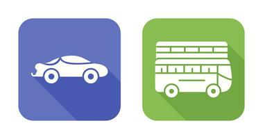 Sports Car and Double Icon vector