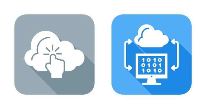 nube informática y nube codificación icono vector