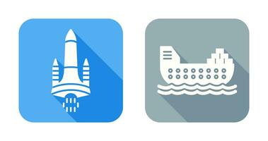 Space Shuttle and Cargo Icon vector