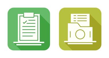 Clipboard and List Folder Icon vector