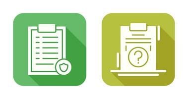 List Protection and Question Icon vector