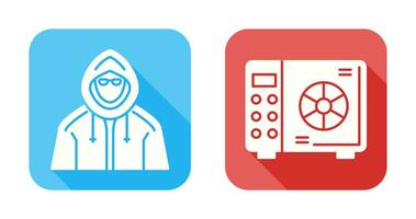 Safe Box and  Hacker Icon vector