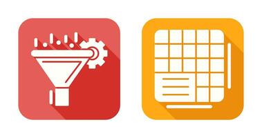 Filtering and Table Data Icon vector