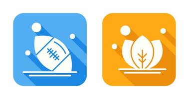 Rugby and Leaf Icon vector