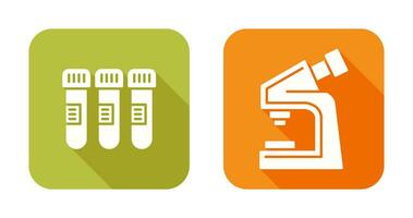 Test Tube and Microscope Icon vector