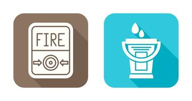 Fire Button and Water Bucket Icon vector