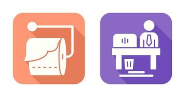 Tissue Roll and Worker Icon vector