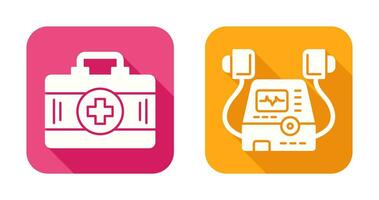 Defribillator and First Aid Kit Icon vector