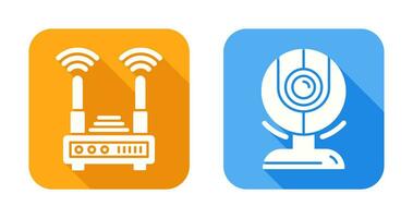 Router and Web Cam Icon vector