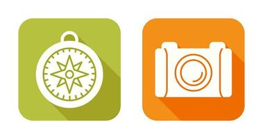 Compass and Camera Icon vector