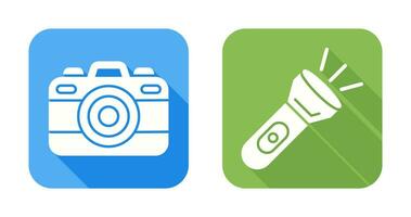 Camera and Flash Light Icon vector