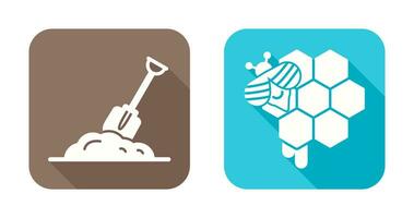 Digging and Honeycomb Icon vector