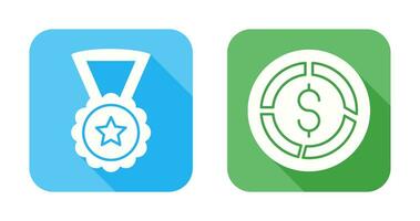 Medal and Pie Chart Icon vector