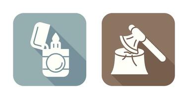 Lighter and Wood  Icon vector