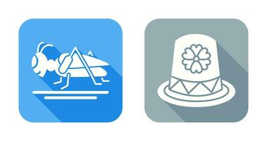 Grasshopper and Hat Icon vector