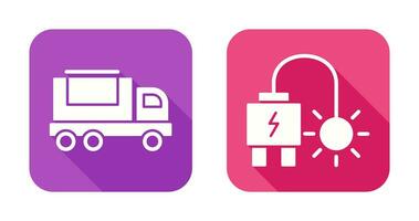 Cargo Truck and Plug Icon vector
