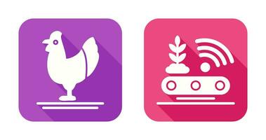 Poultry and Conveyor Icon vector