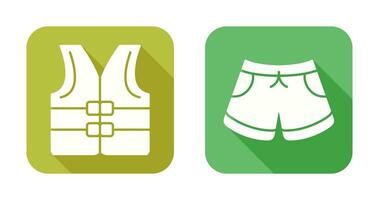 Life jacket and Swim Suit Icon vector