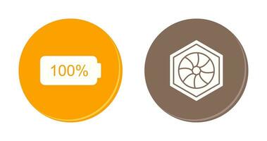 full battery and hexagonal diaphram Icon vector