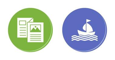 Brochure and Boat  Icon vector