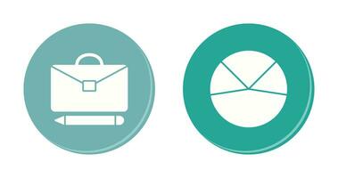 briefcase and pie chart analysis Icon vector