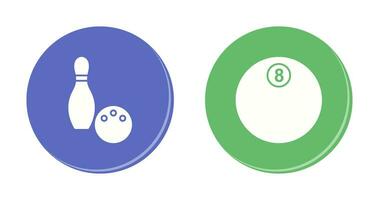 Bowling and Eight Ball Icon vector