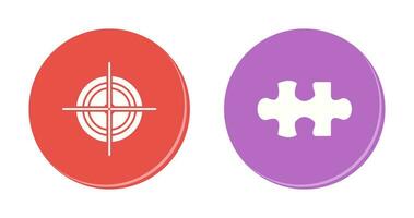 Target and Puzzle Piece Icon vector