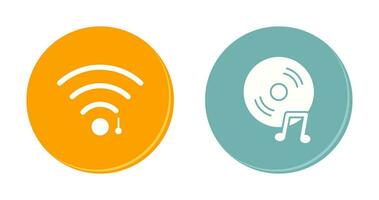 wifi sign and music cd  Icon vector