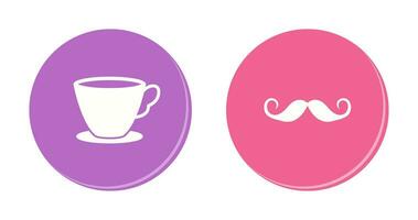 Tea Cup and Moustache Icon vector