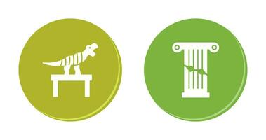 Bones Exhibit and Broken Icon vector