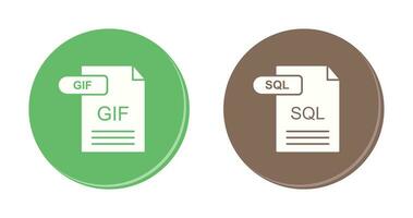 GIF and SQL Icon vector
