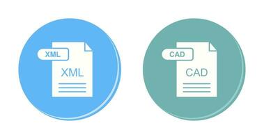 XML and CAD Icon vector