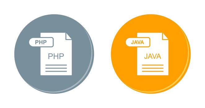 PHP and Java Icon vector