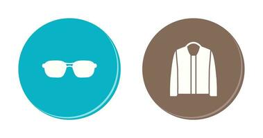 lentes y chaqueta icono vector