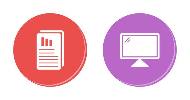 Reports and Computer Icon vector