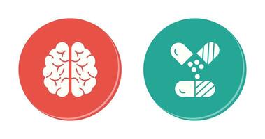 Brain and Capsule Icon vector