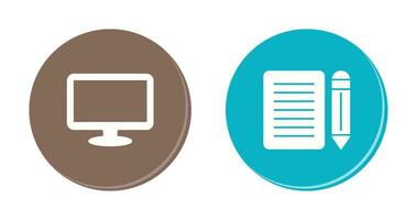 Monitor and Note Icon vector