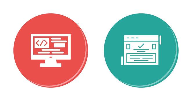 codificación y completar icono vector