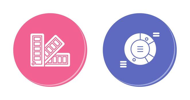 Pie Chart and Pantone Icon vector