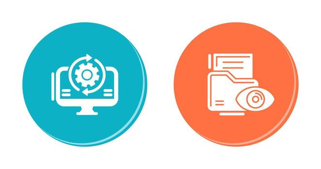 sincronización y datos visualización icono vector