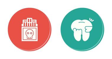 Smoking Kills and Toothache And Plaque Icon vector